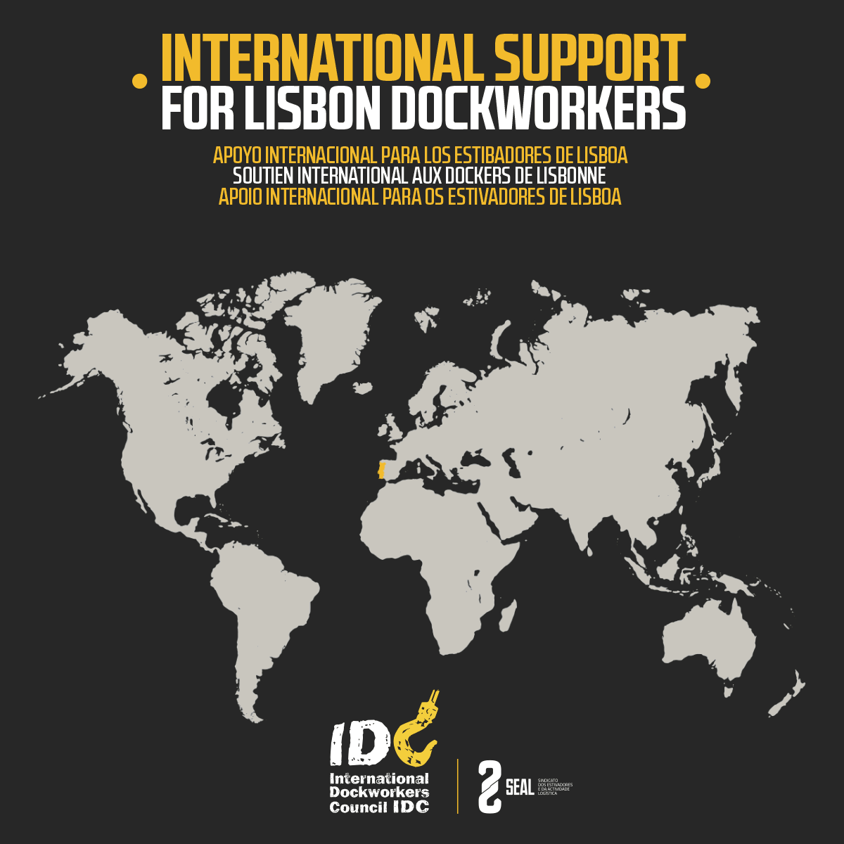 Campanha Internacional de Solidariedade do IDC com os Estivadores do Porto de Lisboa